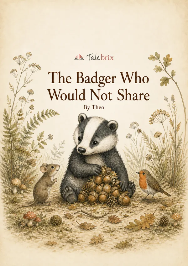 The Badger Who Would Not Share. By Theo. Front cover.