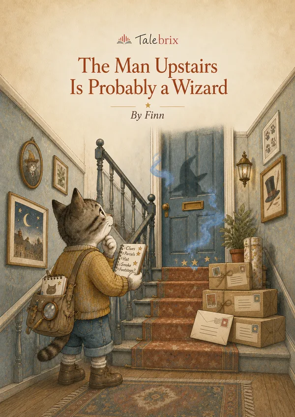 The Man Upstairs Is Probably a Wizard. By Finn. Front cover.